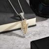 Hip Hop Shining Zircon Lightning Pendant Necklace for Men, Two-color Personality Pendant, Fashion Punk Rock Jewelry Gift