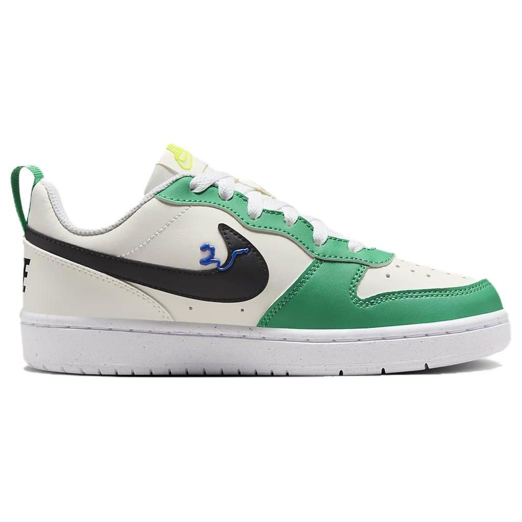 Nike Court Borough Comfortable Daily Slip Resistant Durable Low Top Kids Sneakers Kids Sneakers White Green HF5750-101