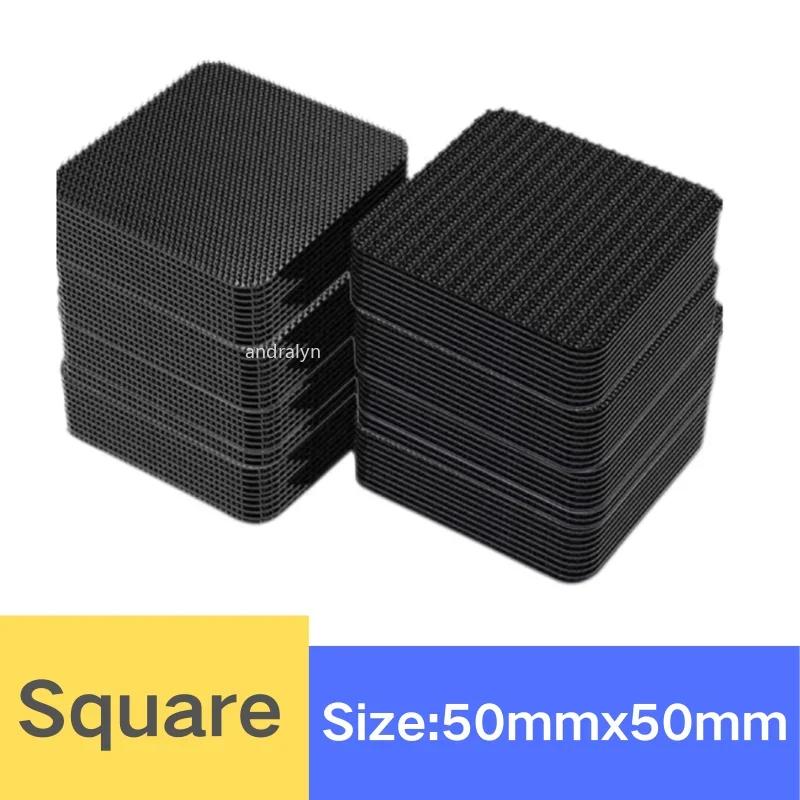 Strong Carpet Fixing Stickers Self-adhesive Touch Fastener Grip Tape Black Pad Double Faced Mat Fixed Patch Home Floor Anti Skid