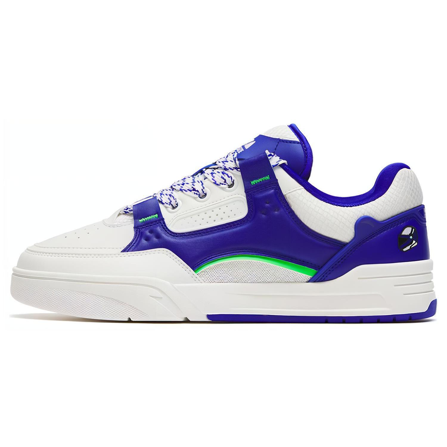 

Anta Jie Ao Leather Thermal Cushioning Abrasion Resistant Low top Skateboard Shoes Men s White Blue 112318040-7 40