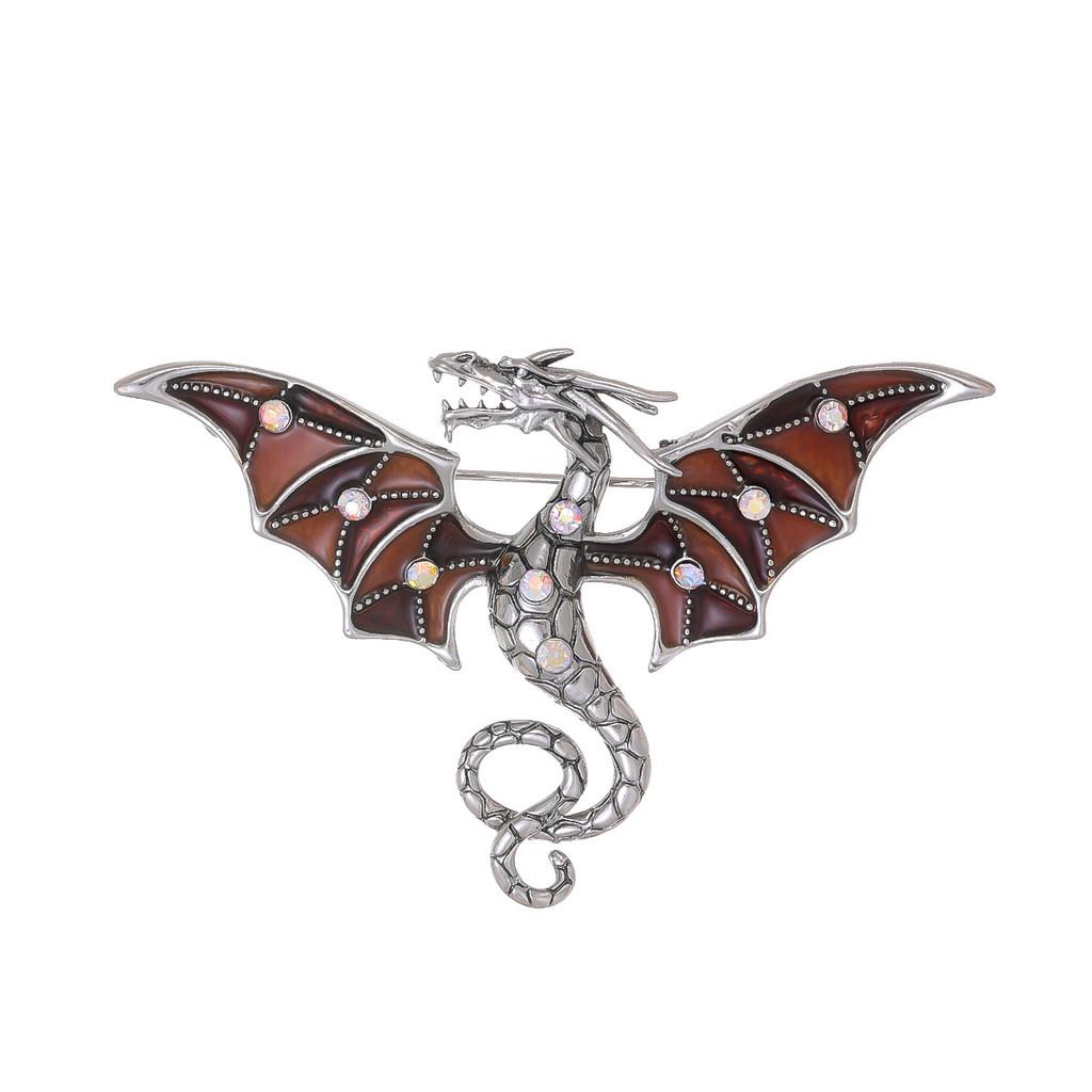Animal Dragon Brooch With Zinc Alloy Construction For Fashionable Wear In Autumn 2024