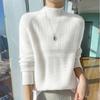 Women's Korean Style Wool Cable Knit Sweater - Thick Half-High Neck Base Layer for Autumn/Winter 2025