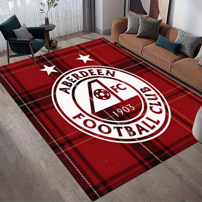 Aberdeen FC Home Sofa Decoration for Living Room & Bedroom, Non‑Slip Play Flannel Floor Mat for Game Room