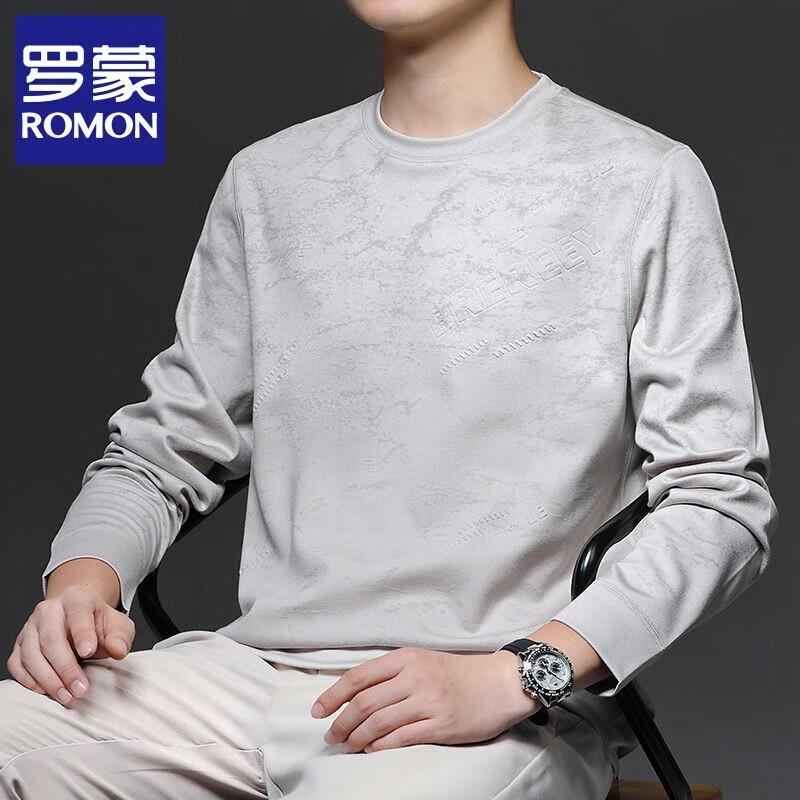 Romon Men s Casual Long Sleeve Letter Print Pullover XL