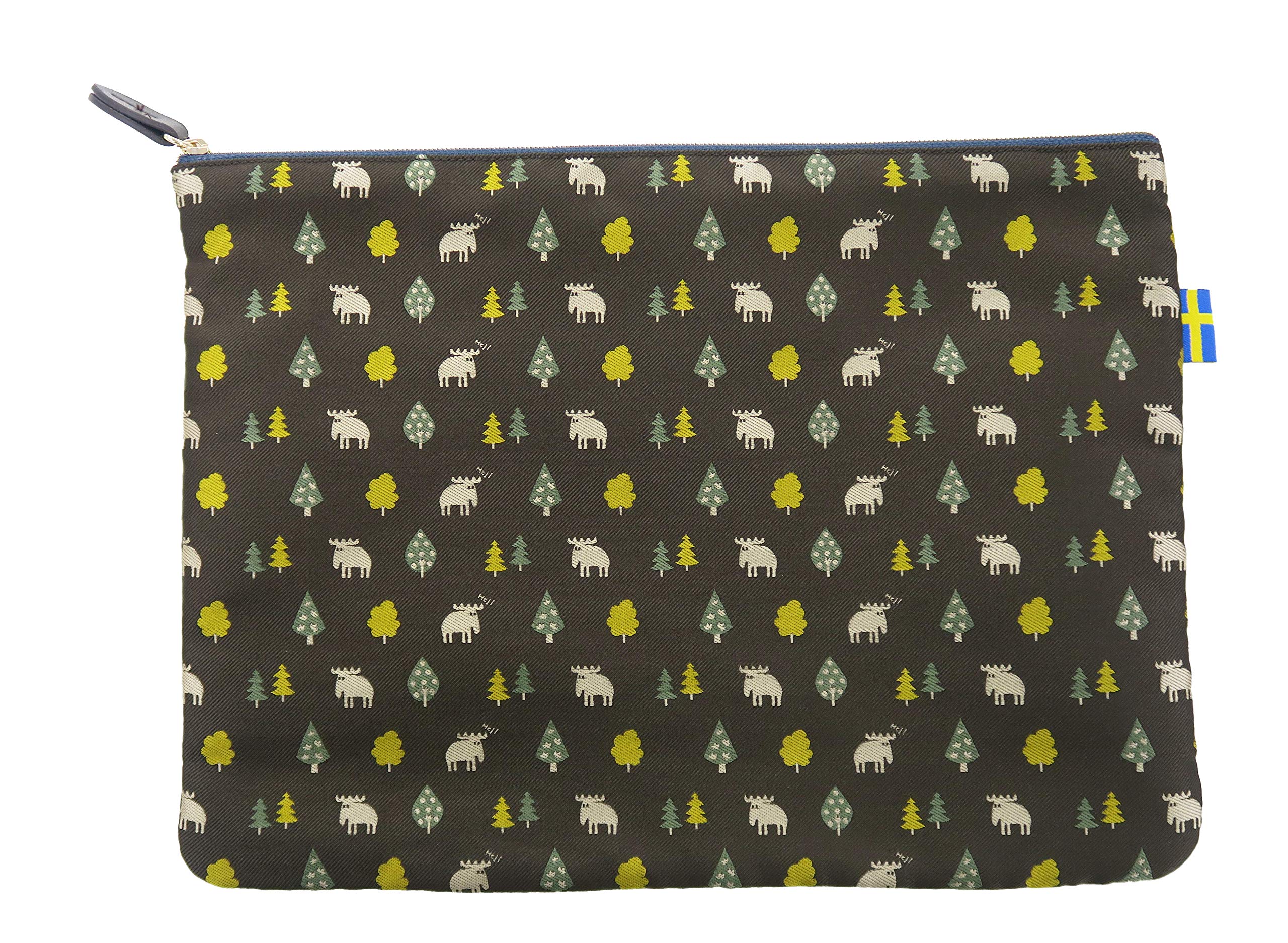 

Moz Sweden Jacquard Flat Brown Pouch,