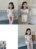 Adorable Summer Girls Two Piece Outfit Set Soft Breathable Cotton Pajama Shorts