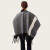 Women'S Travel Shawl Imitation Cashmere Tassel Slit Shawl Women'S Color Blocked Plaid Scarf Air-Conditioned Room Warm Cloak