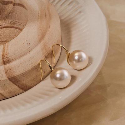 Shijia Perlen Ohrhaken Ohrringe: Leichter Luxus 925 Sterlingsilber High-End Damen Nischenschmuck