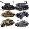 Military Army Soldiers World War Armored Vehicle Main Battle Tank Building Blocks Bricks Toys Christmas Gift