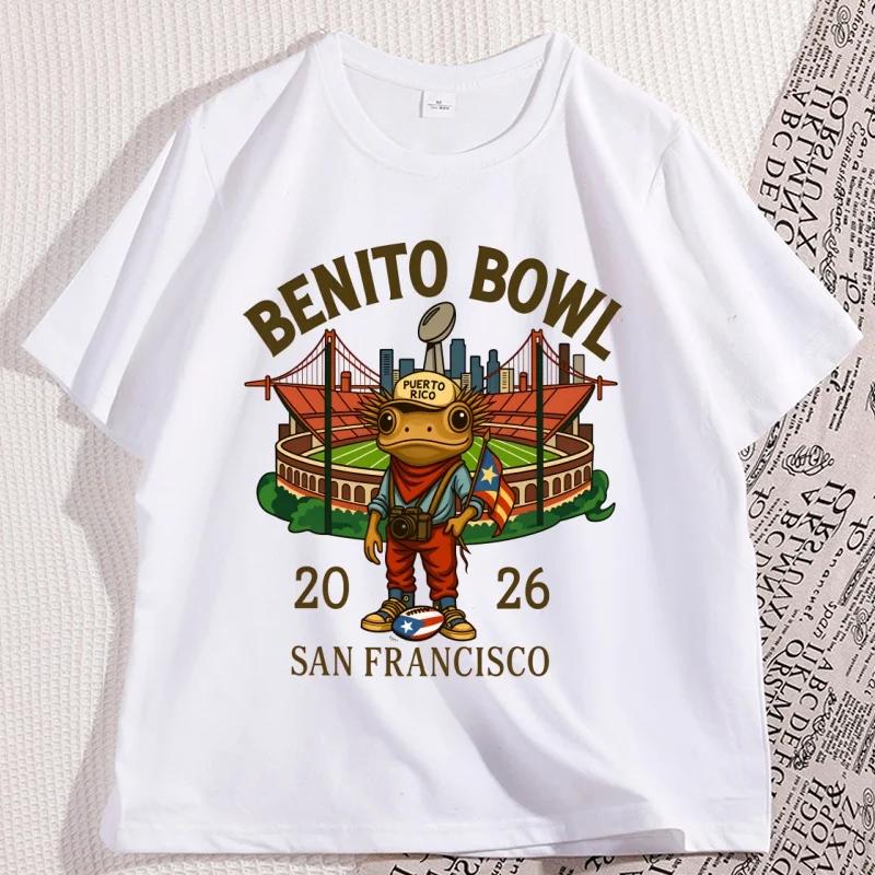 

Benito Bowl T Shirt Puerto Rico Coqui Frog Tee Shirt Football Printed Graphic T Shirts Short Sleeve Comfortable Tees S