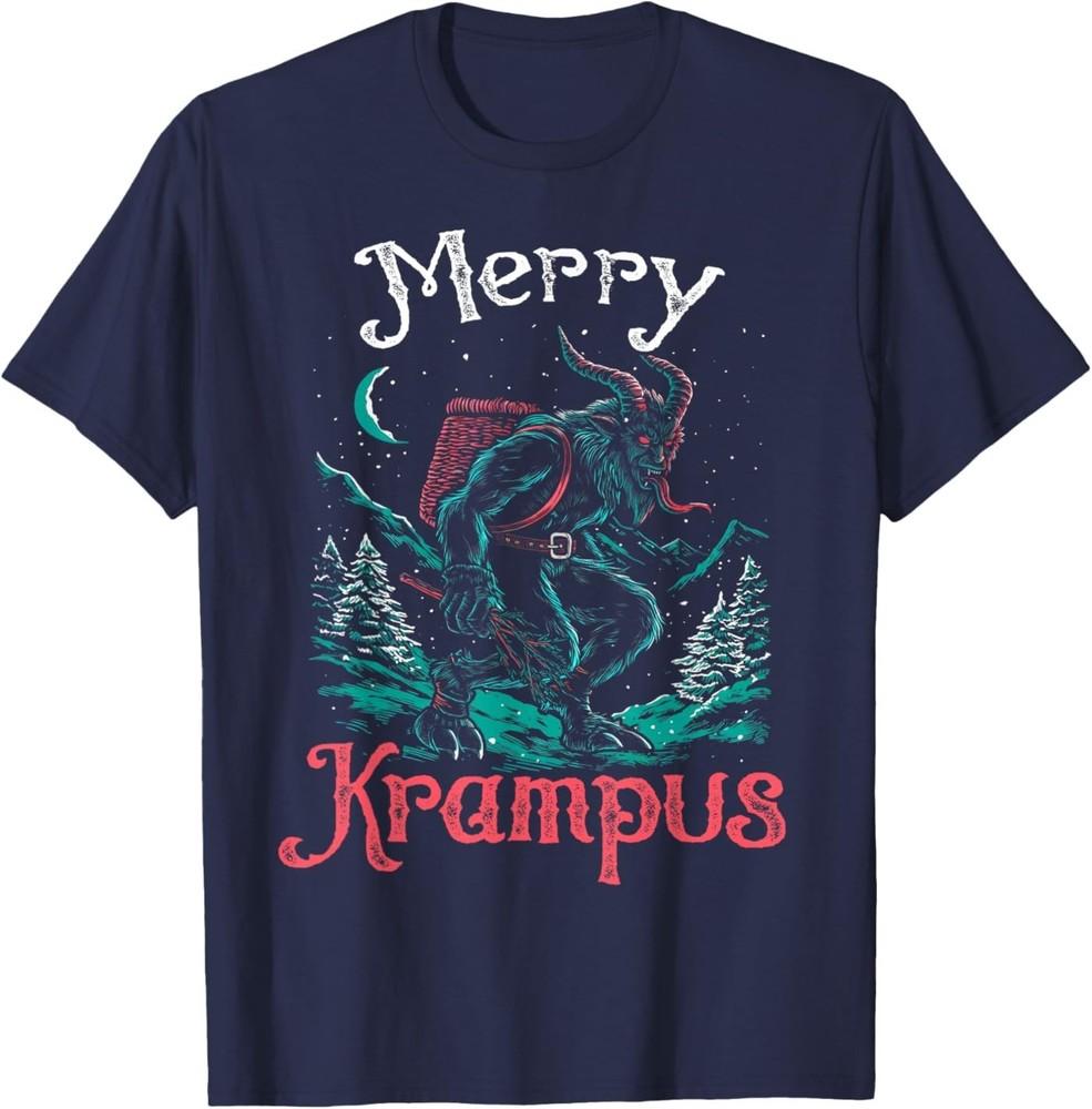 Classic Folklore Christmas Merry Krampus Festive Horror Xmas T-Shirt 2XL