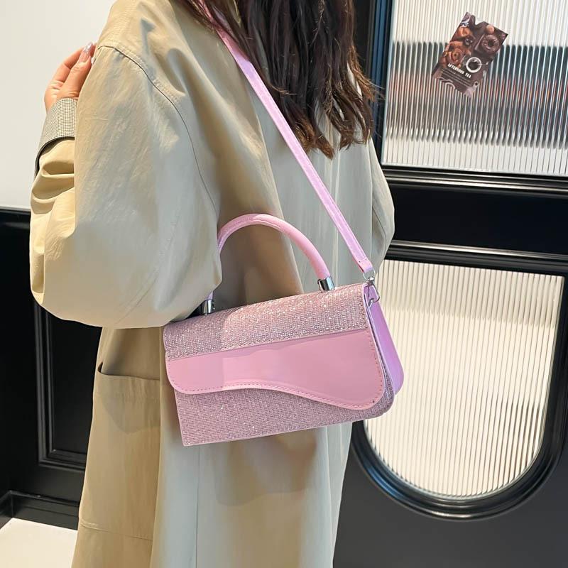 Mode Kontrastfarben Nische Tragbare Damenhandtaschen Herbst Neu Hochwertige Schulter Umhänge Kleine Quadratische Tasche Pendler Damenhandtaschen