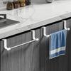 1Pcs Towel Rack Over Door Towel Bar Hanging Holder Stainless Steel Bathroom Kitchen Cabinet White Black Towel Rag Shelf Hanger