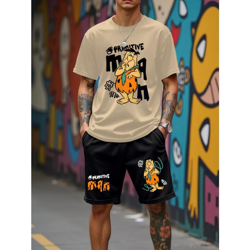 2026 summer new graphic men s suit High street top and shorts Comfortable, soft, breathable, lightweight and quick dry sweat abs S
