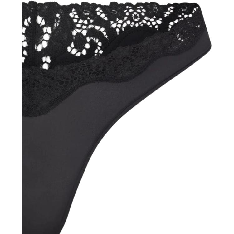 SKIMS Fits Everybody Lace Dipped Thong Women underwear Onyx PN-TNG-2683-ONX