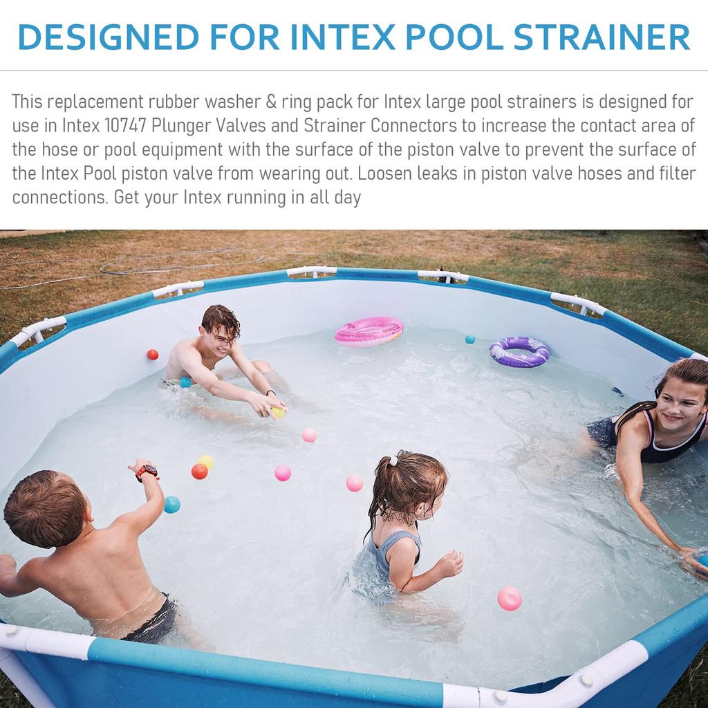 25076RP O-Ringe Gummiunterlegscheibe Poolfilterzubehör Gummi Poolkolben Ersatzdichtung für Intex 10747 10262 25006