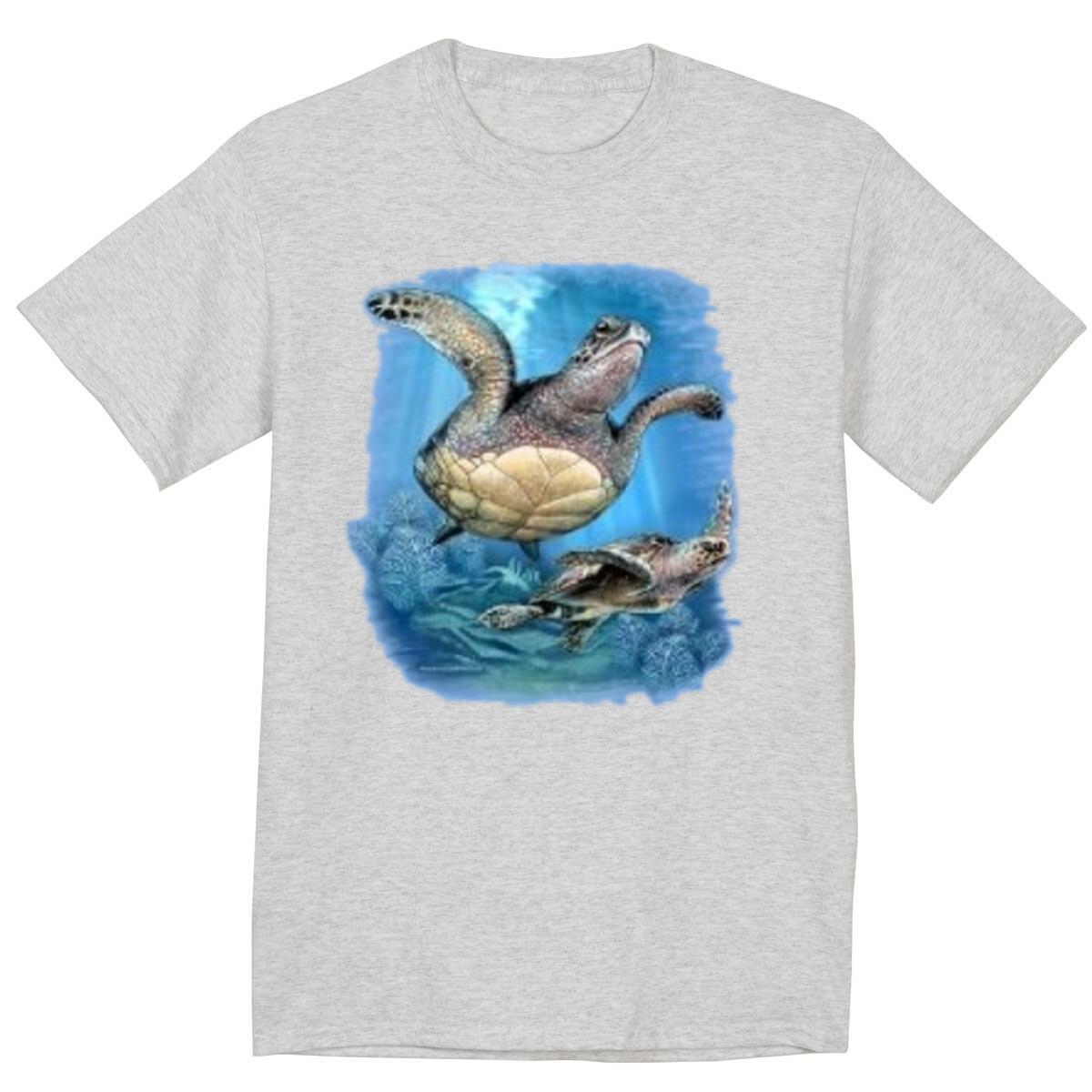 Sea Turtles T-shirt Nature Wildlife Marine Life Aquarium Ocean Animals L