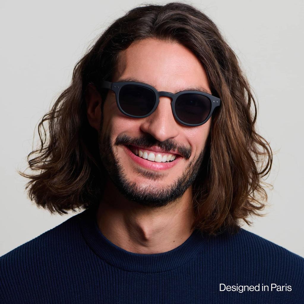 IZIPIZI SUN Black Sunglasses for Men Women Timeless Pantos Sunglasses with Gray Polarized UV Category 3 Unisunglasses #D & – Bio-Based Frames,