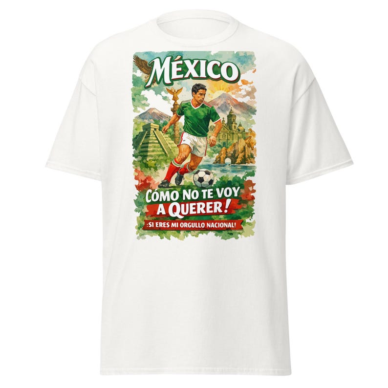 Mexico Football T-Shirt, Vintage Watercolor Soccer Tee, Mexican Pride Apparel XL