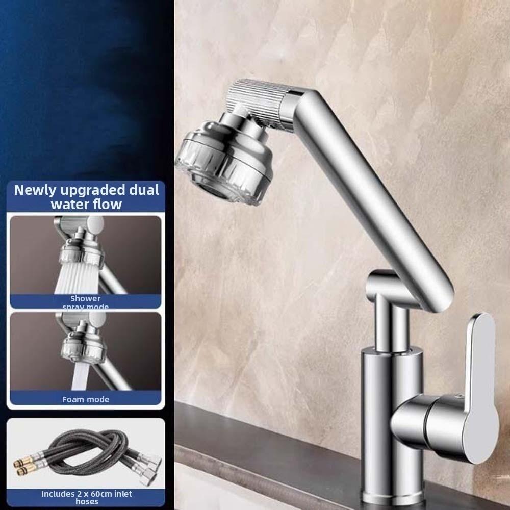 Universal Robotic Arm Faucet Adjustable 360°Rotating Bibcock Modern Dual Mode Faucet Balcony