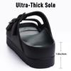 Fashion Comwarm 2025 Women's Platform Sandals With Arch Support Lightweight Slip on Slides Summer Beach Sandals with Adjustable Buckle
