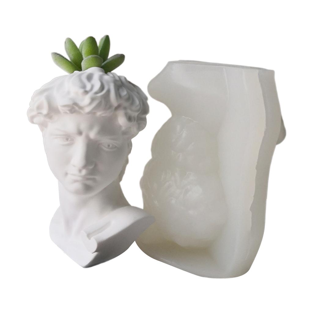 Antihaftbeschichtete Skulptur, Mann, Stifthalter, Silikonform, Blumentopf, DIY-Bastelform, Ornament-Werkzeug, DIY-Form für Sukkulenten-Pflanzgefäße