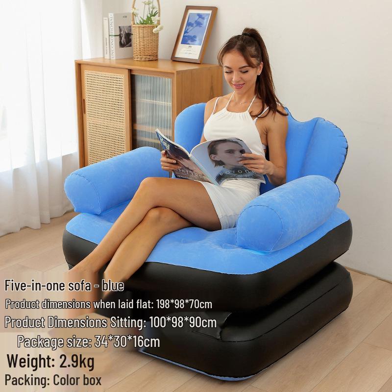 Inflatable Flocking Lazy Sofa Seat for Living Room
