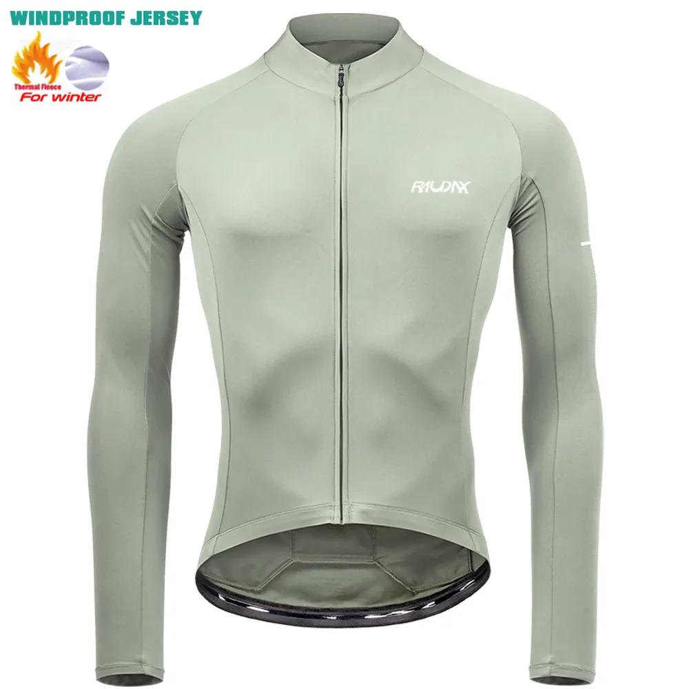 RAUDAX 2024 Man's Winter Cycling Clothing Long Sleeves Thermal Fleece Cycling Jersey Set Outdoor Keep Warm Road Bike Sportswear
