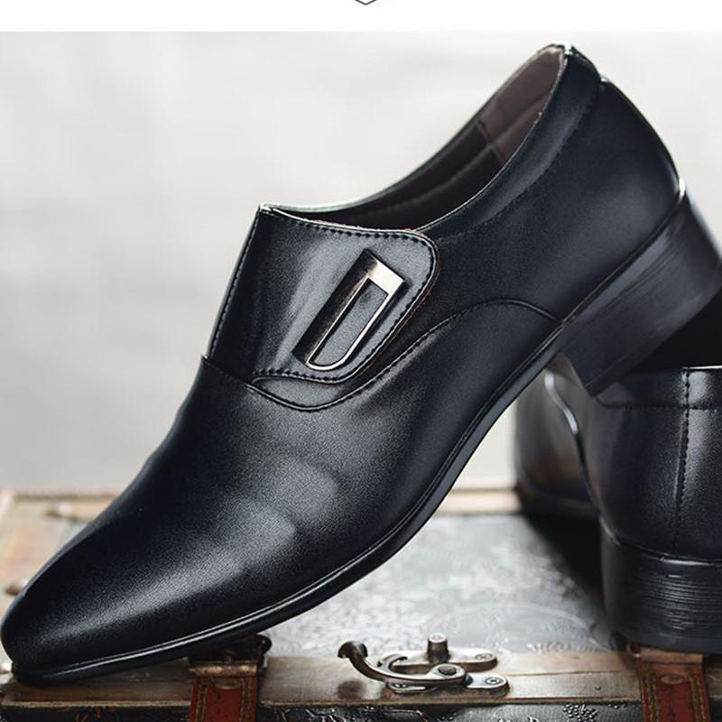 

Модные классические кожаные туфли мужские туфли-оксфорды с острым носком формальные свадебные вечерние офисные деловые повседневные туфли для мужчин мокасины 42 чёрный