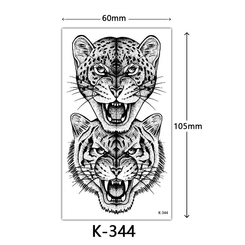 Pegatinas de Tatuaje Impermeables Frescas Pequeñas: Letras Inglesas, Flores, Mariposas, Líneas de Boceto