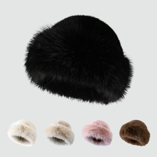 Basin Hat Women Winter Warm Thickened Brim Bucket Hat Solid Color Windproof Outdoor Cold Weather Hat Headwear