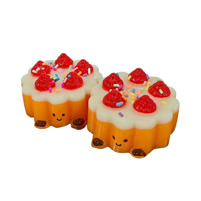 Strawberry Egg Tart Squishy Toy With Cute Design And Soft Texture Perfect For Stress Relief Home Office Relaxation