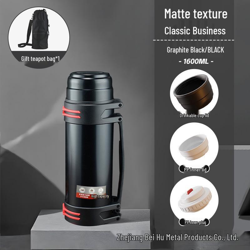 

2 л Большой емкости 304 Нержавеющая сталь Изолированный Уличный Дорожный Чайник 1500ml