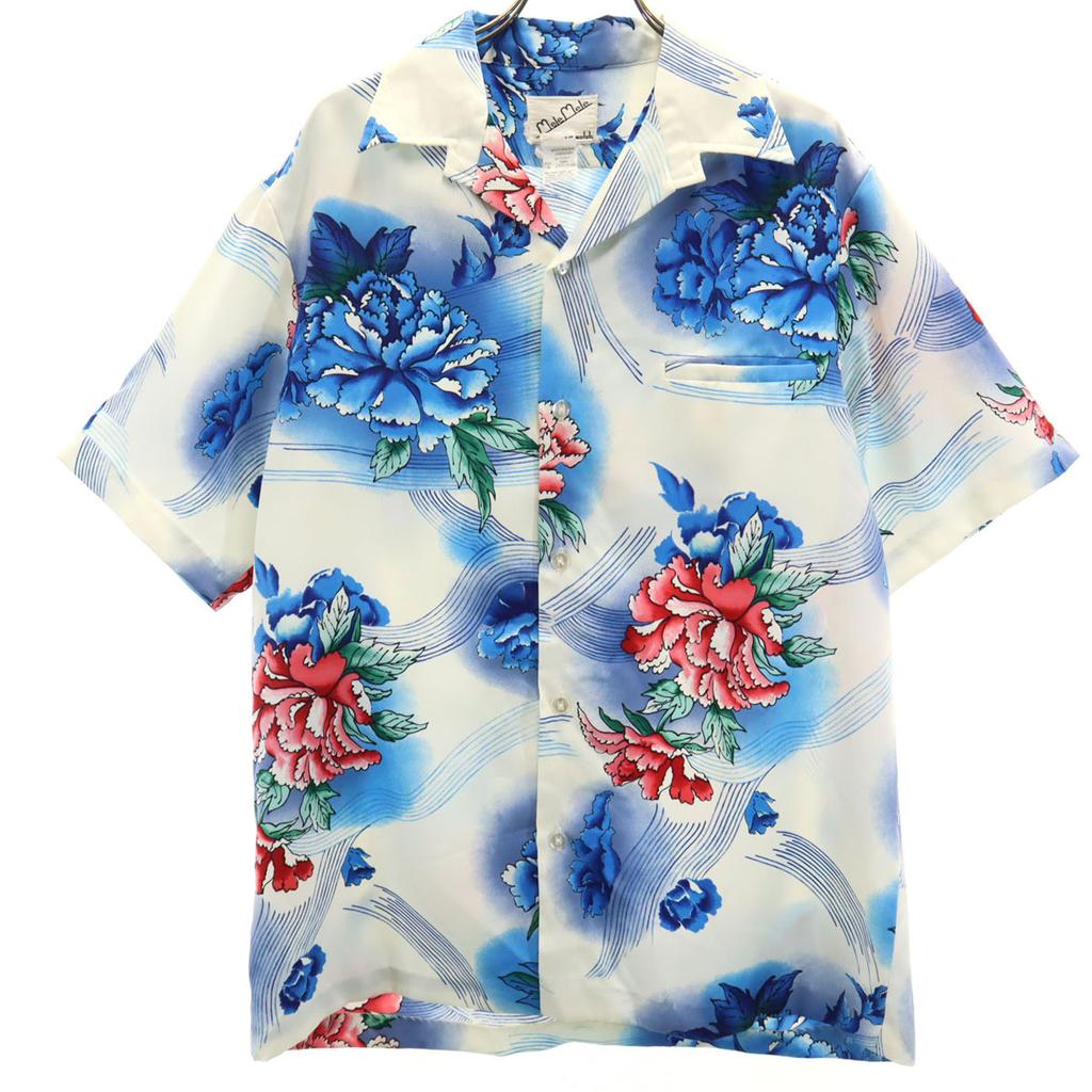 Melemele 70s 80s Made In USA Vintage Floral Short Sleeve Aloha Shirt Men's Used