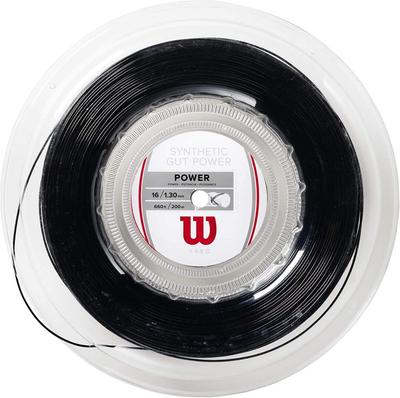 Wilson Synthetic Gut Power 200M Rolle 16 Tennissaite (WRZ905200 Schwarz, 1,30 mm) [200-m-Rolle]