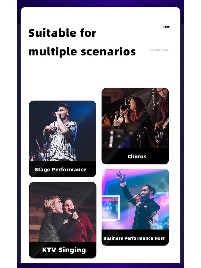 UHF Metal Wireless Microphone with Infrared Frequency Matching for Singing (One-to-Two)