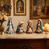 Heimdekoration Bastelset DIY Christliches Perlenbastelset Niedliches 4er-Pack Winzige Perlen-Jesus/Maria Schreibtischdekoration Handgefertigte Mini-Glaubensperlen mit Anleitung