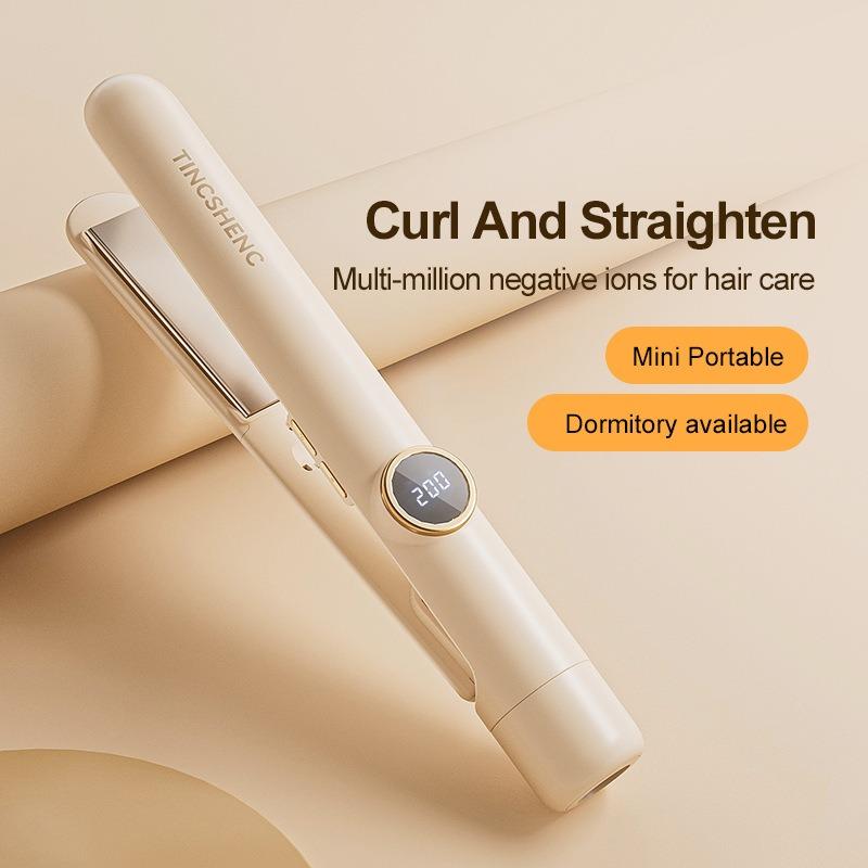 1PC splint hair straightener, curling and straightening dual-purpose negative ion straightening LCD curling iron bangs, splint setting