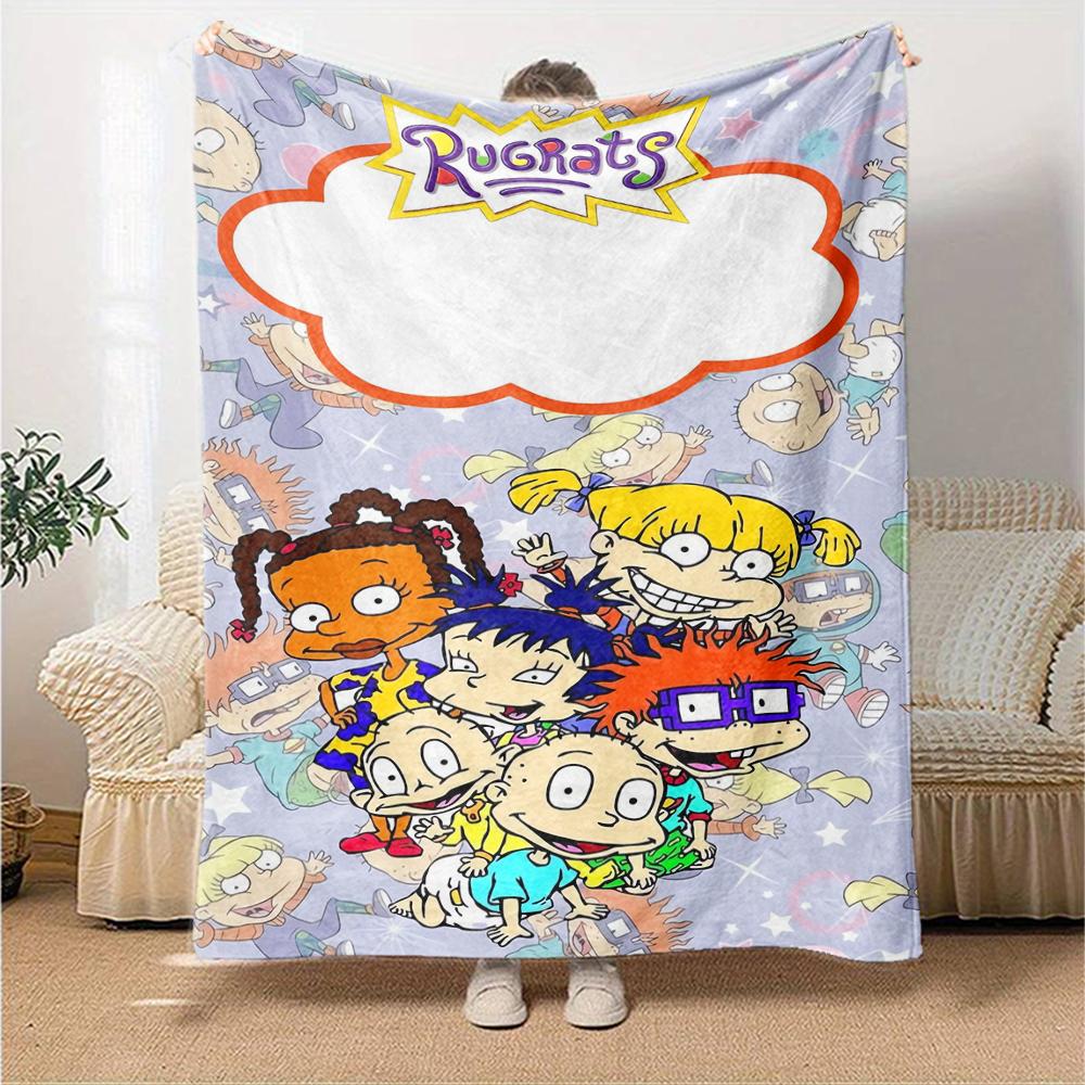 Rugrats Theme Printed Blanket - Perfect for Couch, Bed, Travel & Outdoor Use | Machine Washable, Cozy & Durable.