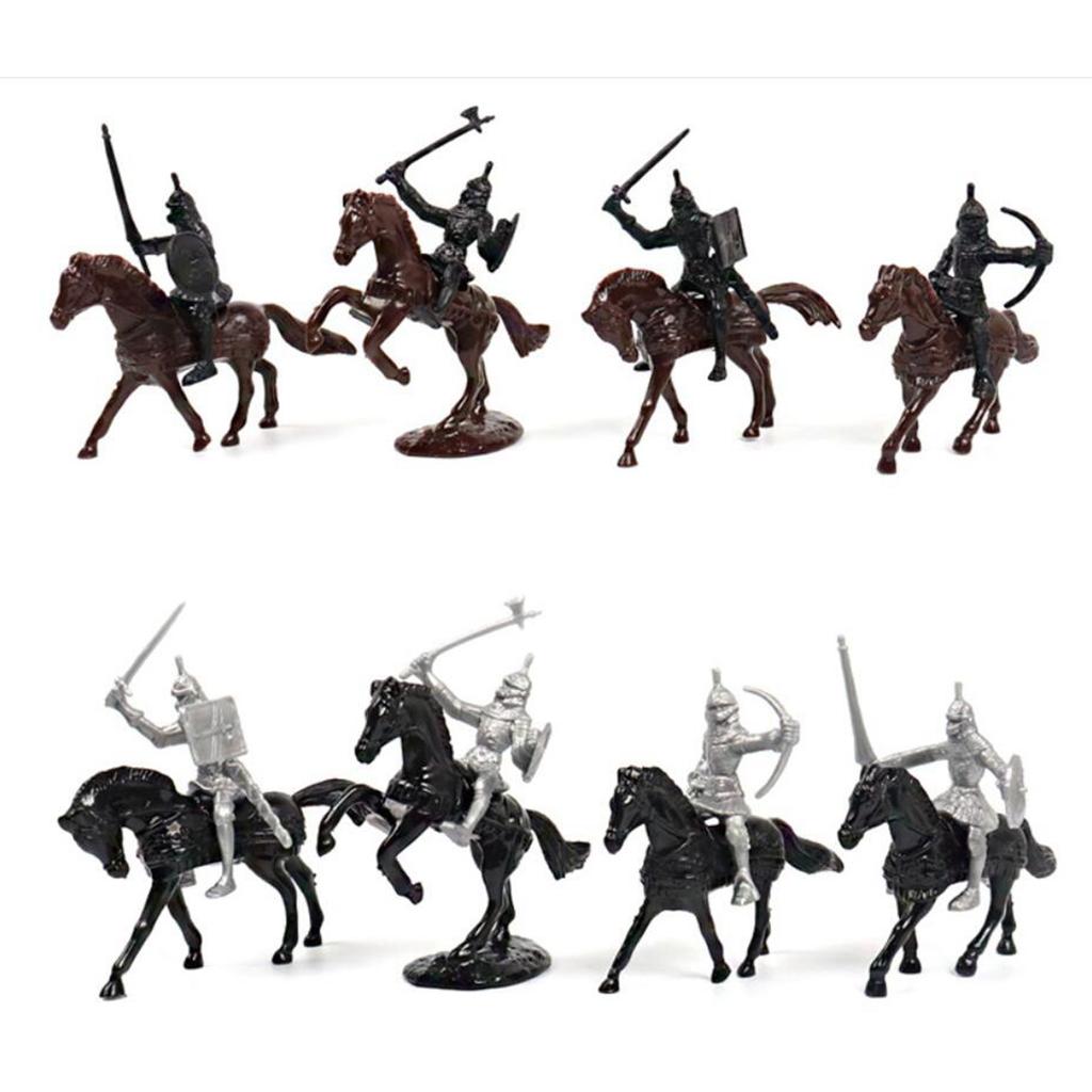 Playset Cavalieri E Cavalli 52 Pezzi - Action Figure Soldati Medievali, Guerra Storica, Gioco Di Ruolo