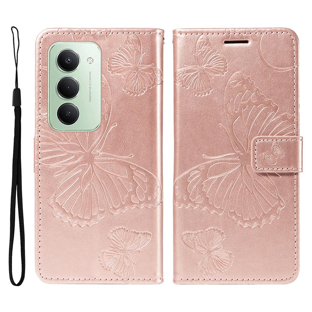 For Xiaomi Redmi 15 5G (Global) (169mm) Wallet Case Floral Butterfly Imprinted Leather Phone Cover Stand