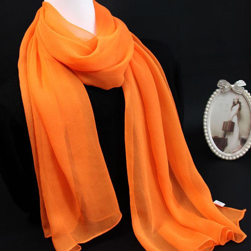 

Korean Solid Chiffon Transparent Travel Holiday Beach Towel Women S Silk Scarf Female Summer Thin Long Sunscreen Shawl V10 160x50cm