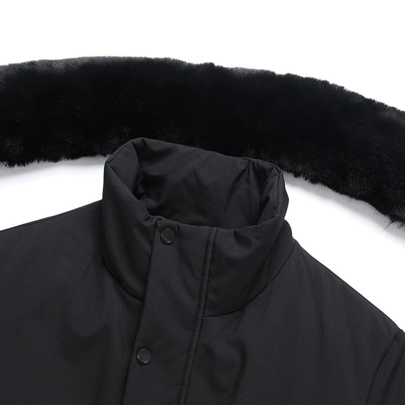 Dad's Cotton Coat and Cotton Jacket Can Be Removable Inner Jacket Plus Velvet Inner Lining Large Fur Collar Large Size