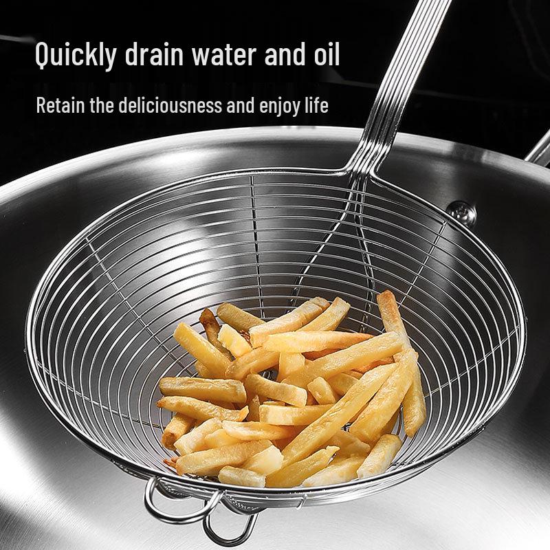 Extra Large Stainless Steel Mesh Skimmer for Dumplings and Hot Pot