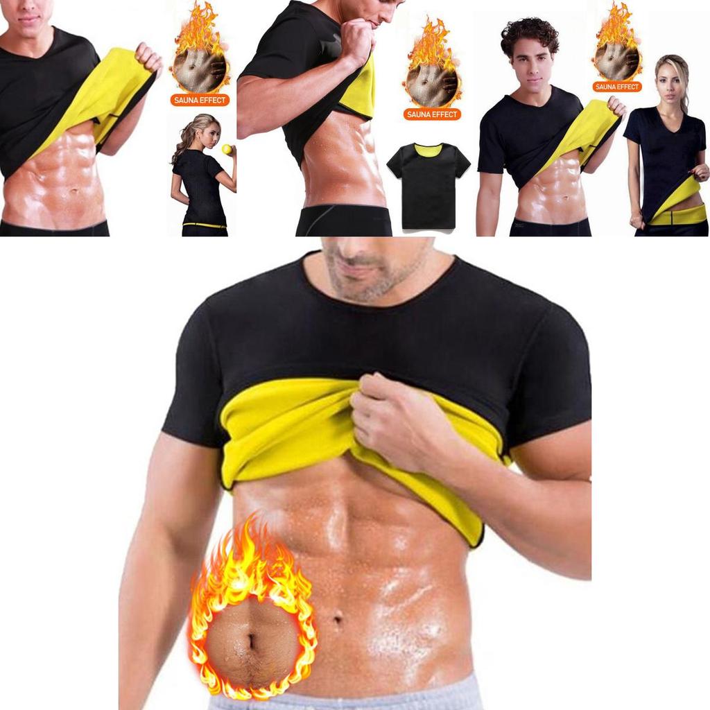 Mens Premium Neoprene Sauna Tshirt For Body Shaping Waist Reduction And Enhanced Comfort