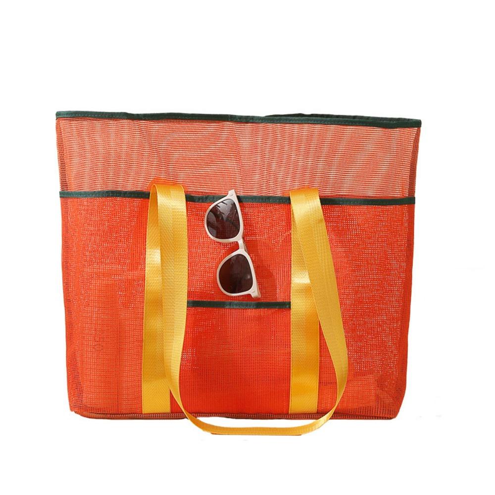 Foldable Mesh Shoulder Bag Light Weight Toiletry Storage Bag Reusable Swimming Handbag  Outdoor