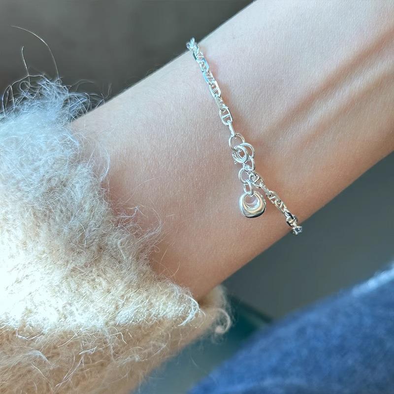 Korean silver tuo tuo pig nose bracelet 925 silver high-end versatile niche design simple bracelet jewelry