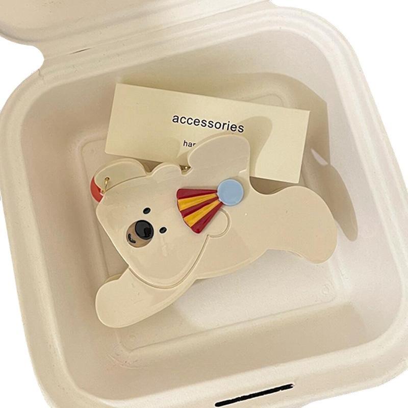 

1pc Circus teddy bear scratch clip, back of the head hair bun, shark clip, new cute animal hair clip, vinegar hair clip