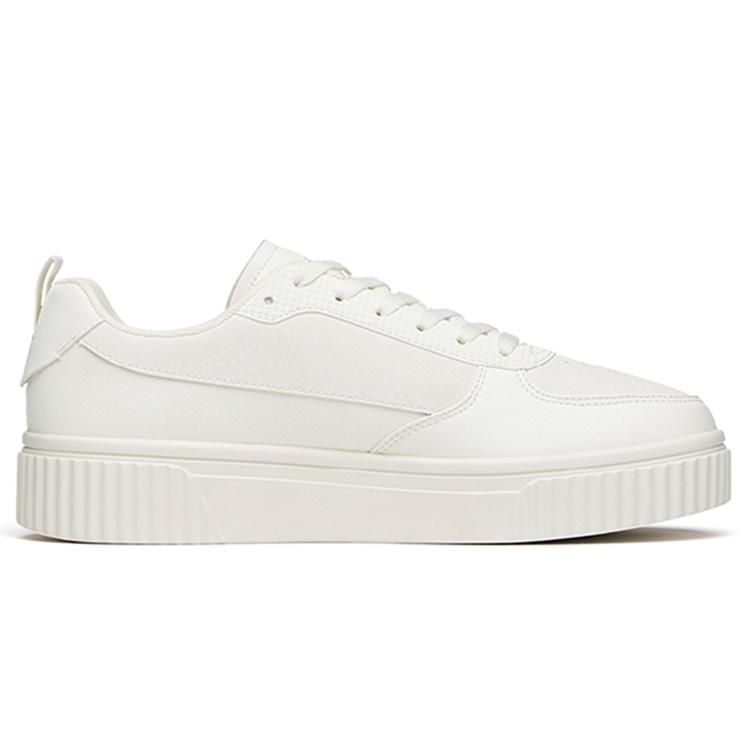 Anta Platform Abrasion Resistant Breathable Low top Skateboard Shoes Men's White Gray 112148066-1