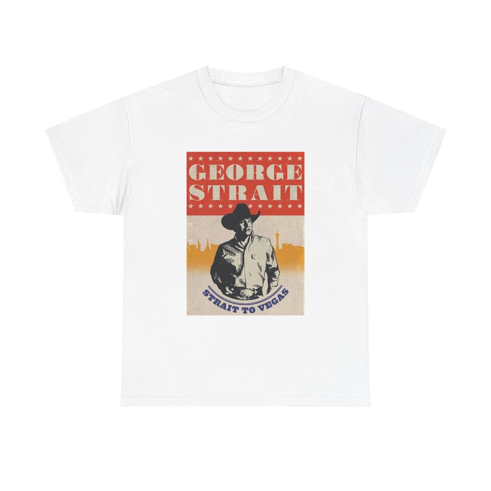 George Strait Tshirt Texas Country Poster Retro Tour Unisex Heavy Cotton Tee M